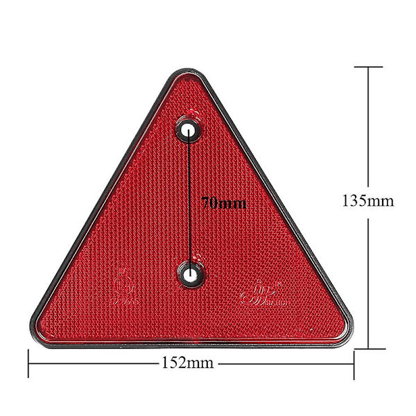 Røde trekantede bakre trekantede signalreflektorer Reflektorer Sikkerhetsreflektorer for tilhenger motorsykkel campingvogn lastebil båt