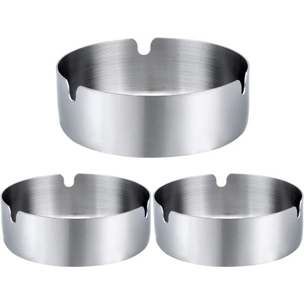 Galaxy Pack of 3 cigar ashtray Table top round ashtray in stainless steel