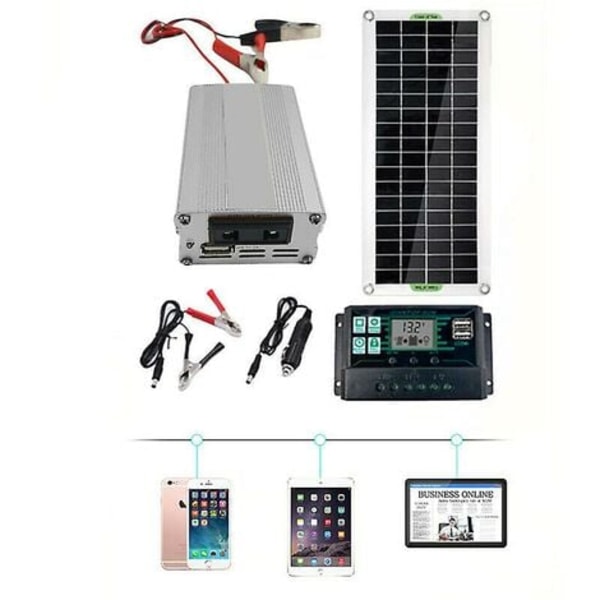 200w solpanel kit 12v till 220v batteriladdare med 100a regulator