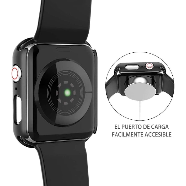 Mustat kotelot Apple Watch Series 6 / SE/Series 5 / Series 4:lle, Lasisuoja [2-pakkauksessa], HD-suojakuori iWatchille, musta Black(2-kpl) Black(2-Pieces) 40mm for Series 6/SE/5/4