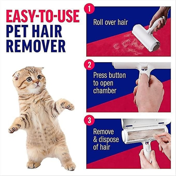 Chomchom Pet Hair Remover - Återanvändbar katt- och hundhårborttagare för möbler, soffa, mattor, bilbarnstolar och sängkläder - - Perfet