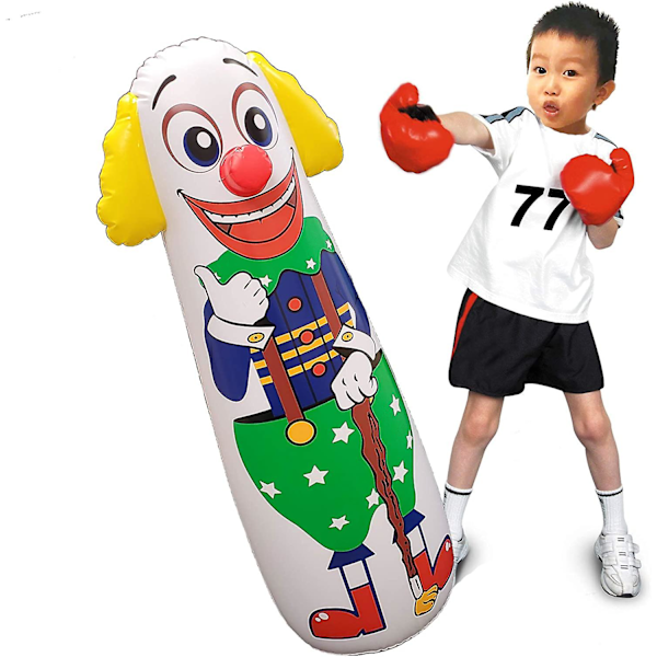 Clown Punching Bag Uppblåsbar Figur Med Viktad Botten (Du Fyller Vatten/Sand) Style1