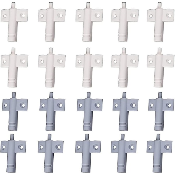 20 Pieces Kitchen Door Damper, Cabinet Closer Damper, Drawer Closer Damper, Soft and Quiet Closer Damper, for Cabinet, Door (White+Grey)