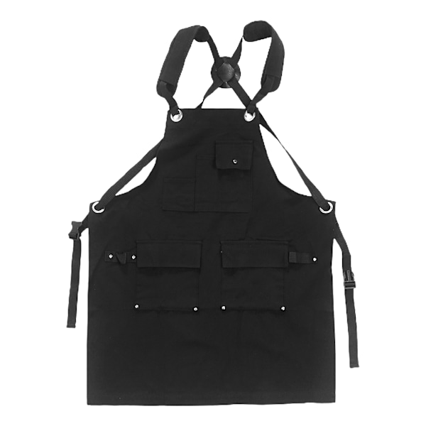 Adjustable canvas work apron with tool pockets for cross straps for work