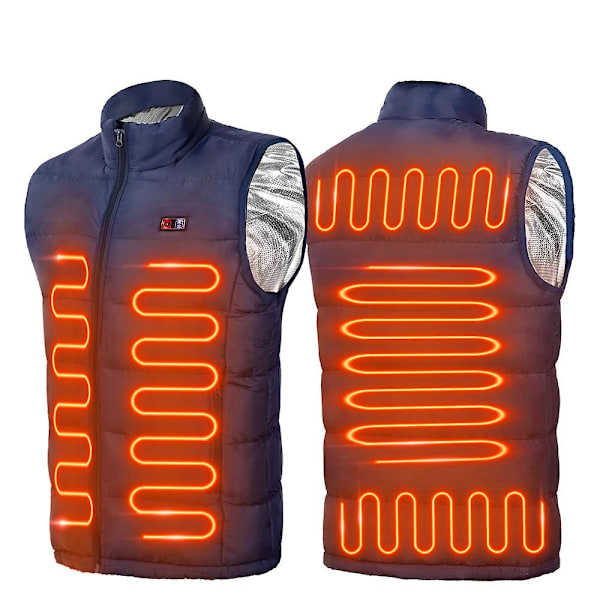 Opvarmet Vest Mænd Kvinder USB Opvarmet Jakke Opvarmning Termisk 3XL 3XL Blue