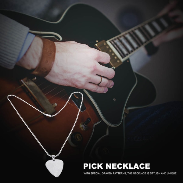 Classical Metal Guitar Bass Pick Plectrum Necklace Chain Instrument Accessories