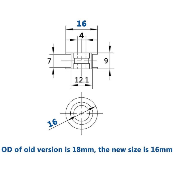 Gt Gt2 rem i aluminium rullhjul 20 tand tand 4 mm hål för 3d skrivare 6 mm kamrem bredd (5 st förpackning)