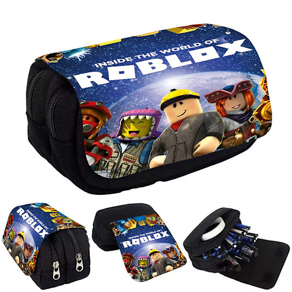 Roblox Game Double Layer Zipper Pencil Case 3d Printing Stationery Box Cartoon Pencil Case For Elementary School Students