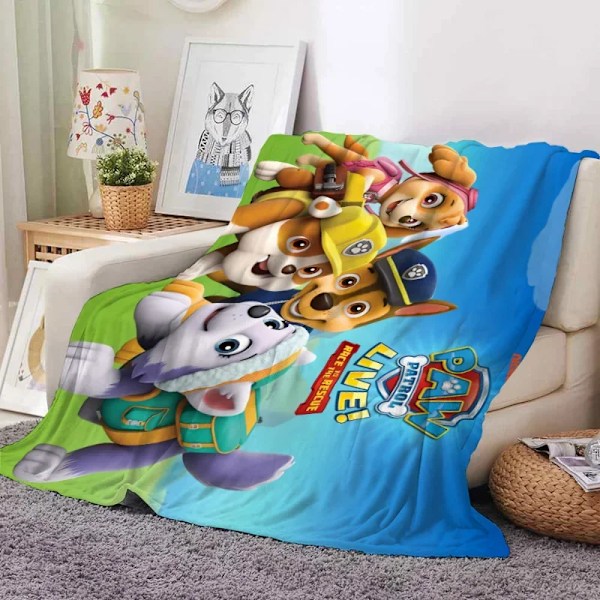 Paw Patrol -peitto, sarjakuvaflanelli, ihoystävällinen, pehmeä ja nukkaamaton, korkealaatuinen materiaali, söpö partiokoira, lasten peitto 3 3 150x200cm