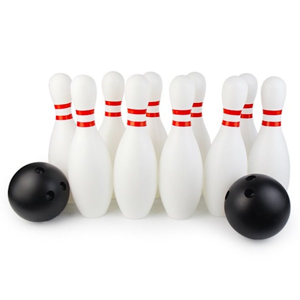 Bowling set for children, with 10 pins and 2 balls,