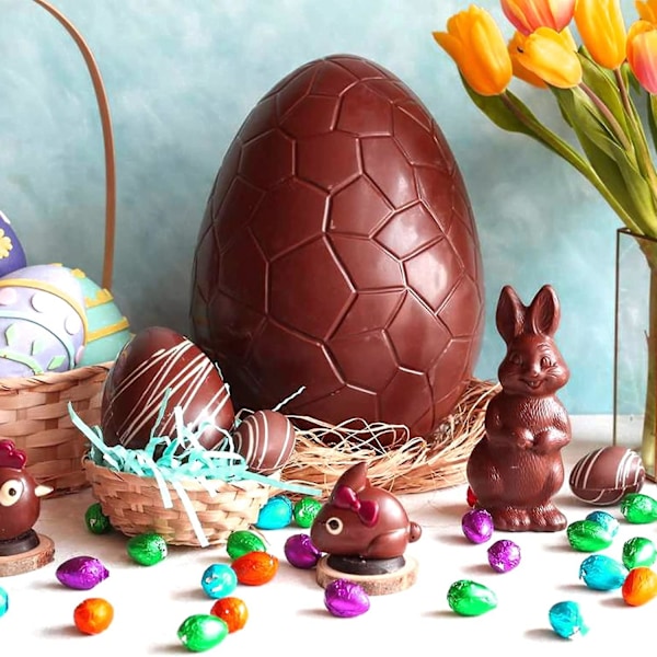 Påskeeggs silikon sjokoladeformer, 3d store knuselige dinosaur egg sjokoladeform for bursdag, jul, moussekake, dessertbaking