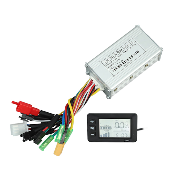 24V 36V 48V 250W?350W 17A Tre-modus Sinus Bølge Kontroller Motor Børsteløs Kontroller Kit med LCD-skjerm for Elektrisk Sykkel