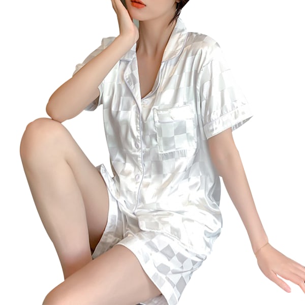 Ice Silk Pajamas Women's Spring/Summer Short Sleeve Shorts Set