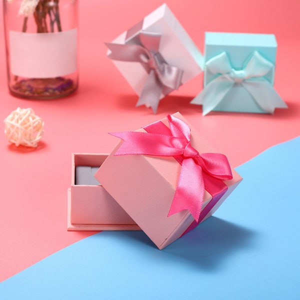 Wrap Box Fluga Förpackning Box Fyrkantiga örhängen Halsband Smycken presentask för kvinnor