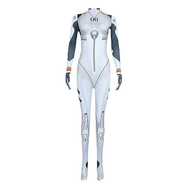 Evangelion Anime Ayanami Rei Cosplay Bodysuit Dräkt Dame Kampdragt Halloween Party Fancy Dress Up Jumpsuit L