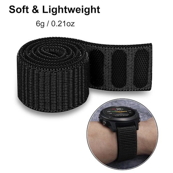 26mm nylon borrelåsrem for Garmin Fenix ​​6 6x klokkebånd