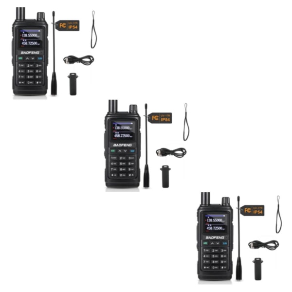 1/2/3 UHF/VHF med trådlös frekvenskopiering Handhållen amatörradio BLack Black 3 Sets