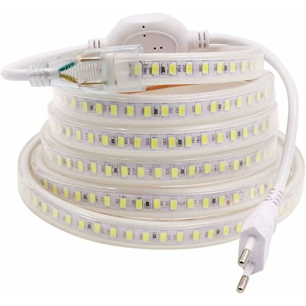 (Kald hvit, 8m) LED-stripe, LED-stripe, LED-hodeband, LumiChristmass LED-hodeband 220V AC 2835 IP68 Vanntett 144LEDer/m 900LM, LED-stripe LumiC