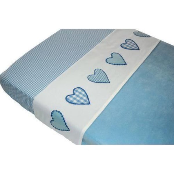 Taffeta Blue Patchwork Heart Sheet 100 x 80 cm - Blue