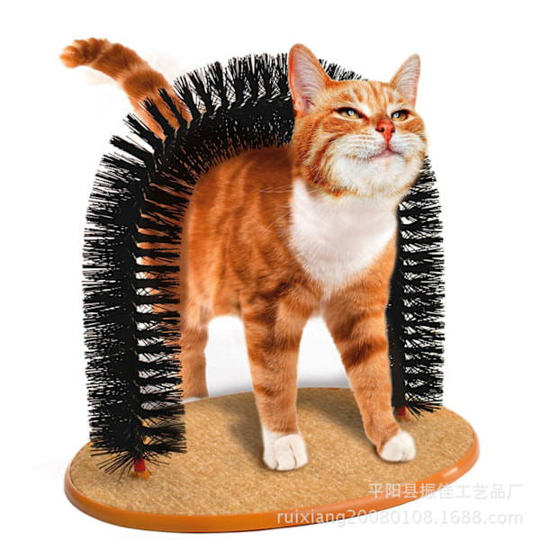 Cat Bow Self Grooming and Massage Toy, Multifunctional Cat Brush Cat Scratching Toy for Cats Kittens Interactive Accessory