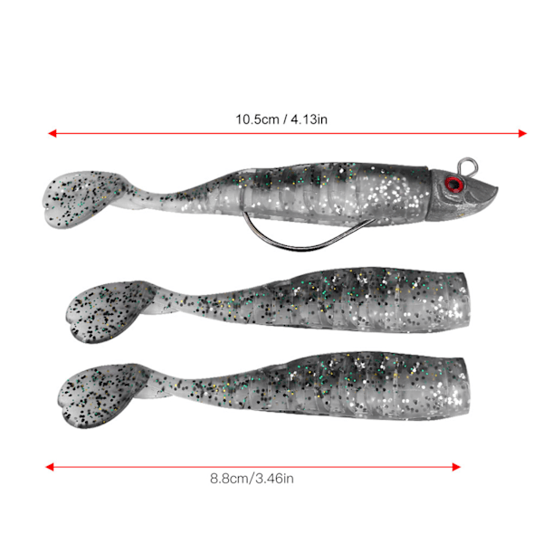 Pcs Jig Head Soft Bait Kunstig Kystfiske Agnet og Båt Agnet (Svart)