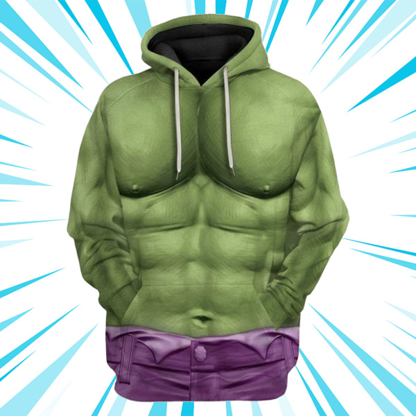 Hulk Cosplay Perifer Hoodie Jule Voksen Sweatshi L XL