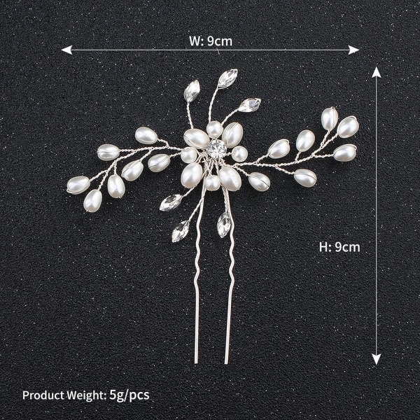 3 stk. brude hårnåle perle blomst krystal brudepige smykker bryllup hårnåle rhinestone hovedbeklædning tilbehør bobby pin