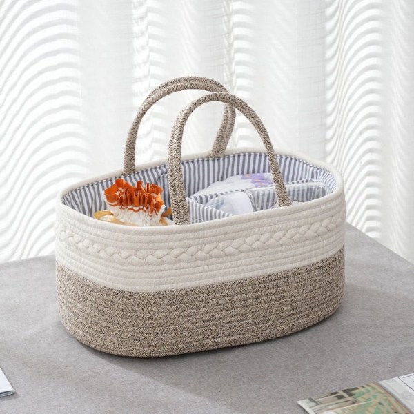 Baby Storage Basket Rope Diaper Bag BEIGE