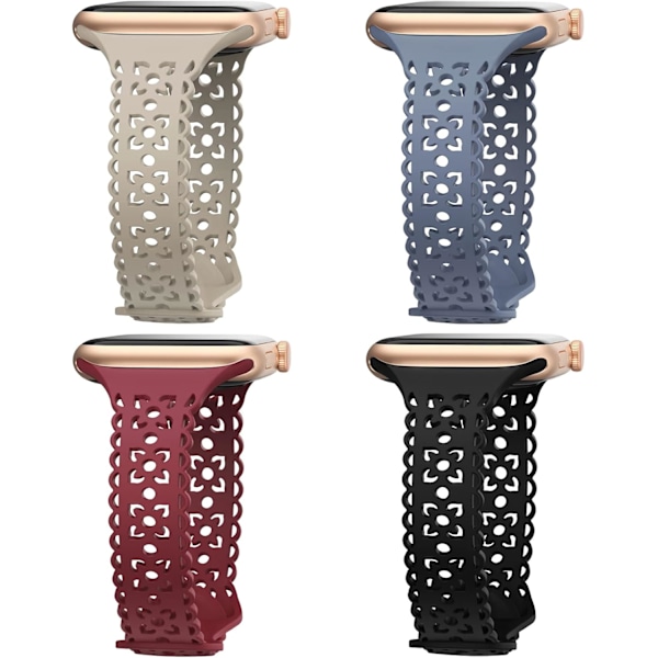 4-pack lace silicone band compatible with Apple Watch band 4pcs 4