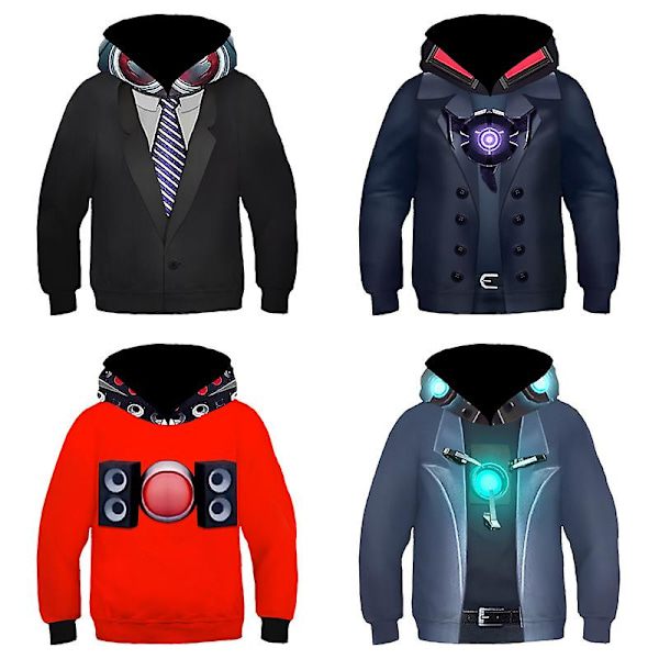 Børns Skibidi Toilet Titan Tv Man Hoodie Fashion Game Cameraman Sweatshirt Sjov Tegneserie Sweatshirt Til Børn Tøj A A S 115cm-125cm