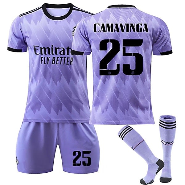 22/23 Nya säsongen borta Real Madrid CF CAMAVINGA nr 25 barn tröja Goodies Nyaste barn-28