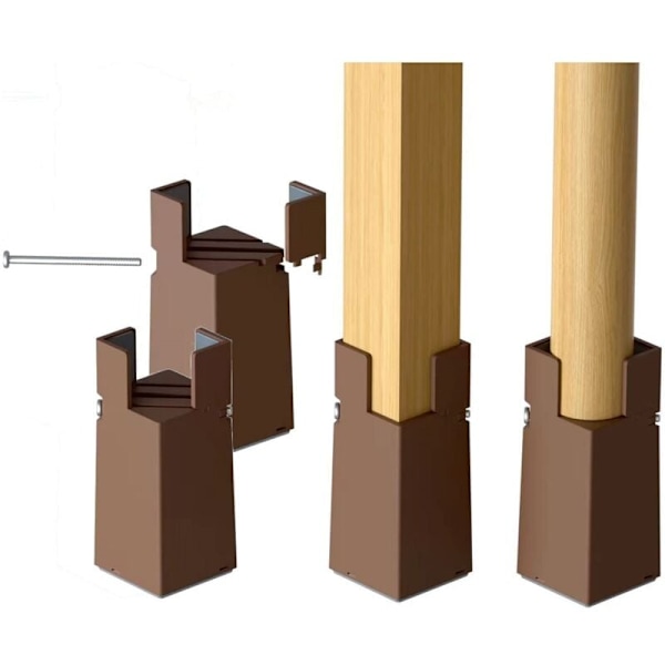 4 stk. Justerbare sengestøtter 22-42 mm Brun møbelstøtte 10 cm til