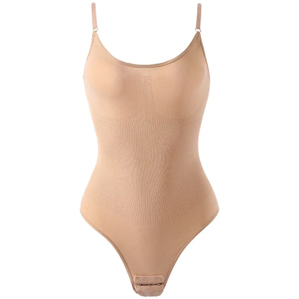 SEX CAT Sømløs Tummy Tuck One Piece Plus Size Øvre Støtte Korsett Postpartum Kvinners Undertøy Mørkebrun Dark Brown 40-52kg