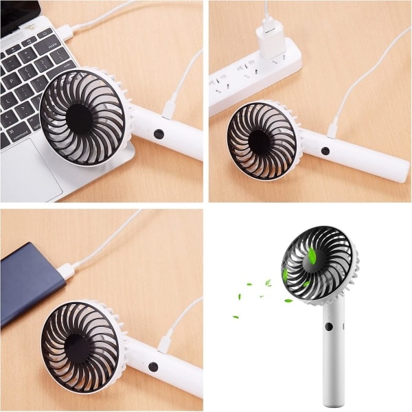 Mini Fan Quiet Fan Elektrisk Håndholdt Fan Bærbar Håndholdt Batteridrevet Fan med 7 Blade null ingen