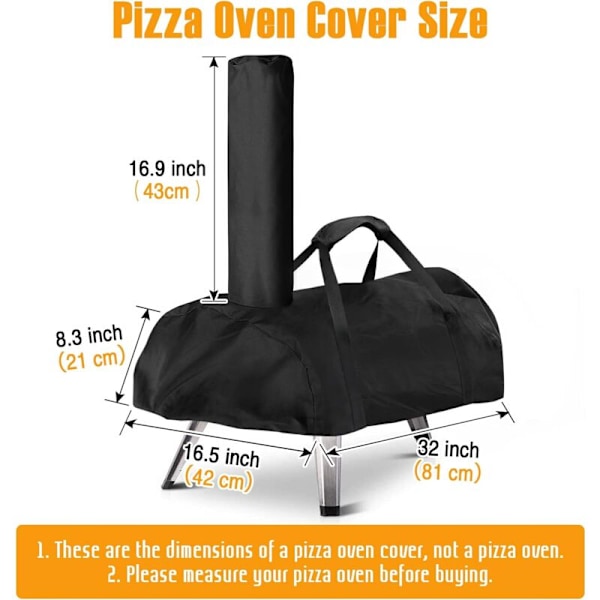 Pizzaovnsdeksel for Ooni karu 12, Vanntett, Værbestandig, Oxford-stoff, Pizzaovnsdeksel, Svart, 81 x 42 x 21 cm, For Ooni Karu 12