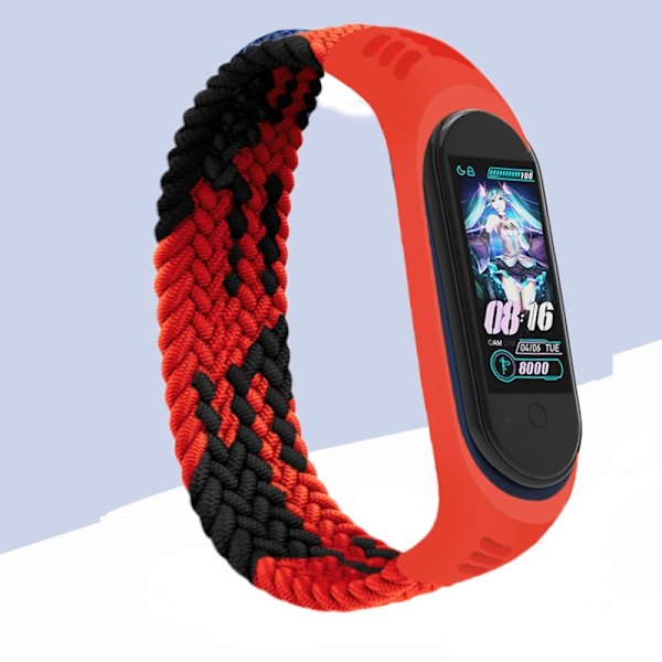 Nylon braided watch for Xiaomi Mi Band 4 3 Strap Solo Loop NFC Watch Bracelet Ladies Smart Band Gift Belt Correa Mi Band 7 6 5 Black re Black re