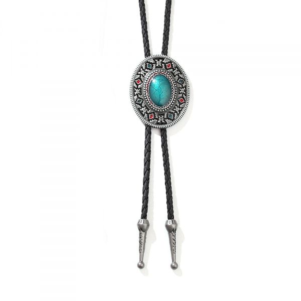 Herre Bolo Tie Western Cowboy Aboriginal Bolo Tie Læder Slips