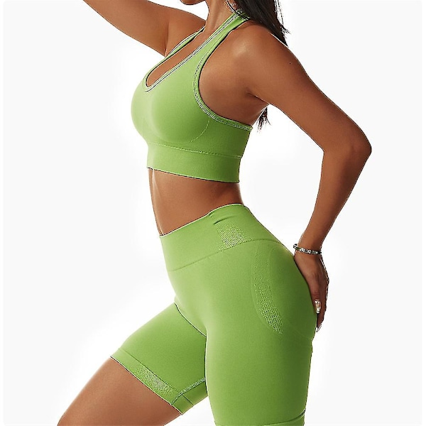 Halterneck Sports BH Rygløs Fitness Bustier Polstret Push Up BH til Kvinder Grøn Green M