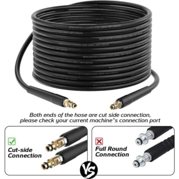15 m slange til Kärcher højtryksrenser, fleksibel til Kärcher højtryksrenser, Højtryksslange til Kärcher K2 K3 K4 K5 K6 K7 Hurtigkobling