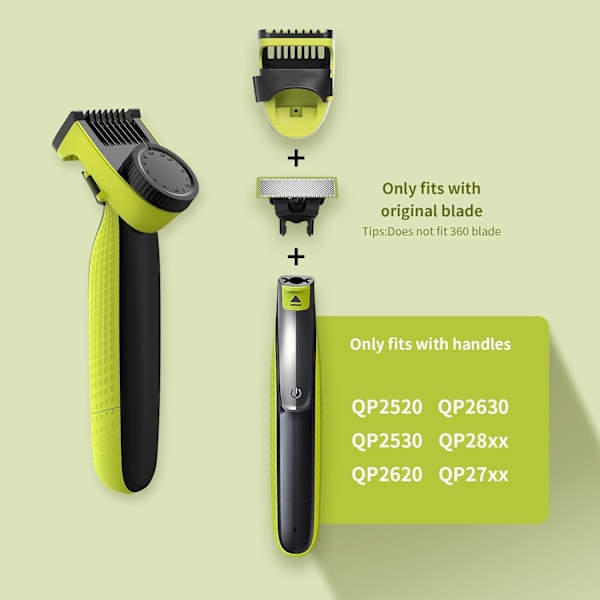 14-in-1-kampakiinnitys Philips One Blade OneBlade -vaihtoterälle QP2520 - QP2630, 14 pituusasetusta (0,4 mm - 10 mm) 1 set