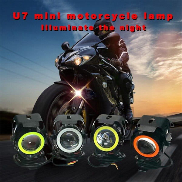 U7 Electric Scooter LED Headlight Highlight Flashing Angel Eyes LED Light for Electric Scooter Remodel D