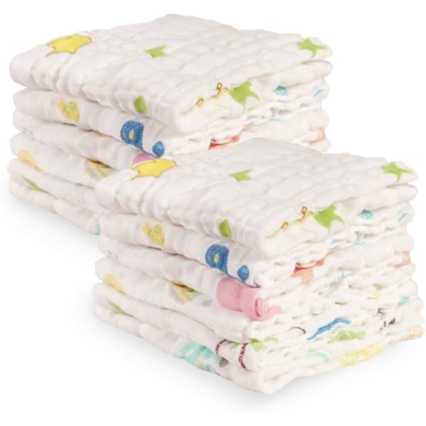 Baby Muslin washcloths 10-pack for the baby's sensitive skin