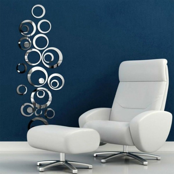 24Pack Self Adhesive Circle Wall Mirror Sticker Home Decorations