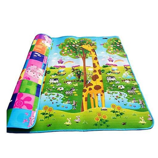 0,5 cm tyk kravleunderlag dobbeltsidet måtte Djurbil+ trykt 180CM*120CM / giraffe