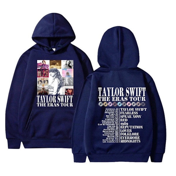 Julklapp 2023 Taylor Swift Fans Hoodie Höst & Vinter Sweatshirt Herr & Dam Juljacka Marinblå Navy blue 2XL