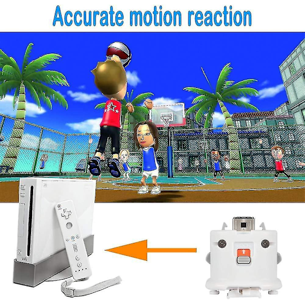 2 Motion Plus Adapter Sensor til Wii Remote Controller, Motion Plus Adapter Accelerator Udskiftning til Wii Motion Plus Adapter White