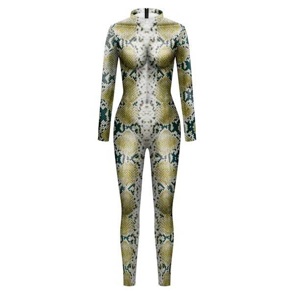 Zawaland Halloween-juhlan Painettu Spandex Elastinen Zentai Luuranko Body Jumpsuit Cosplay-asu Catsuit B142-180 B142-180 L