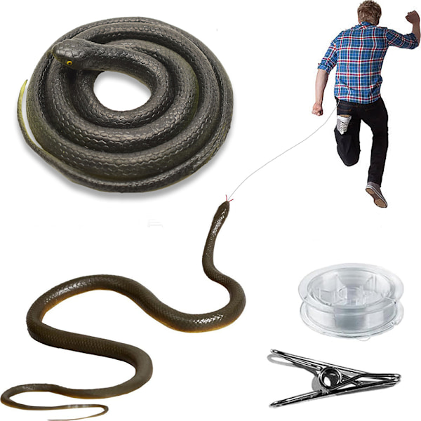 Fake Snake Prank With String Clip Snake Lifelike Realistic Scary Rubber Toy Prank