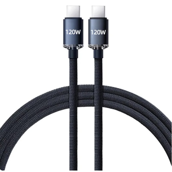 120W 6A Typ C till Typ C-kabel för Iphone 15 Xiaomi Samsung Mobiltelefon Snabbladdning USB C-kabel Typ C Snabbladdarlinjer 1 m