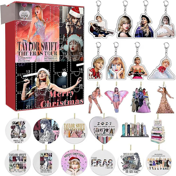 Christmas Party Taylor Swift The Eras Tour Pendants Keychains Advent Calendar 24 Day Countdown Calendar Gifts